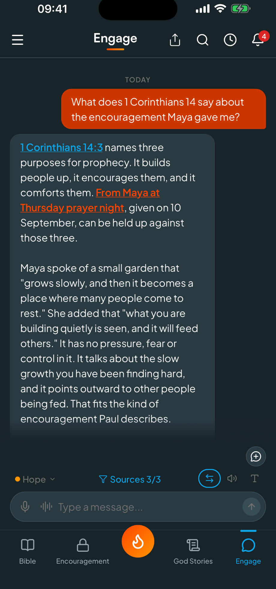 Doxa Engage answering from 1 Corinthians 14:3 and from an encouragement in the Encouragement Vault