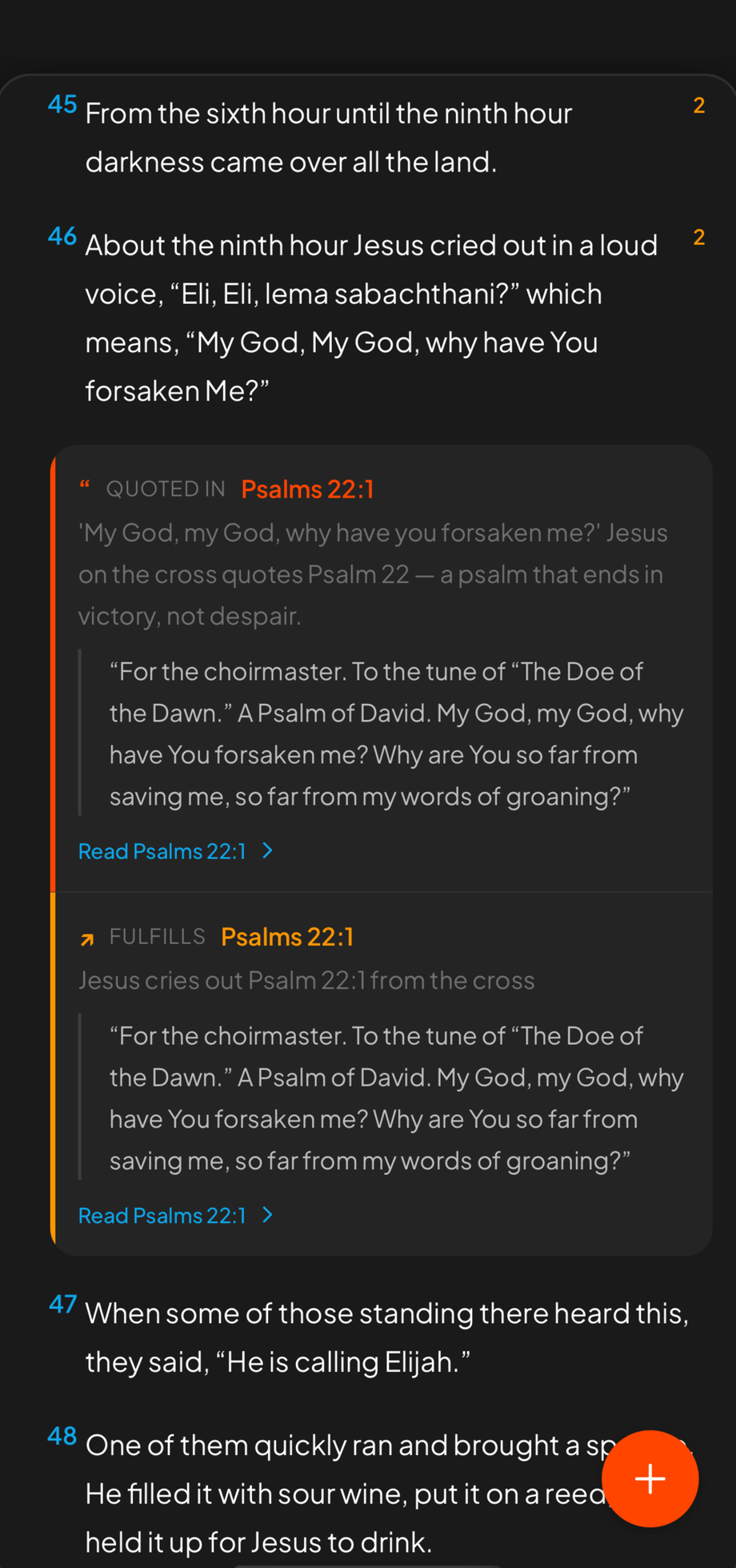 Bible connections and cross-references